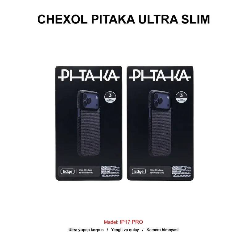 CHEXOL PITAKA ULTRA SLIM KI1701BP IP17 PRO BLACK/GREY