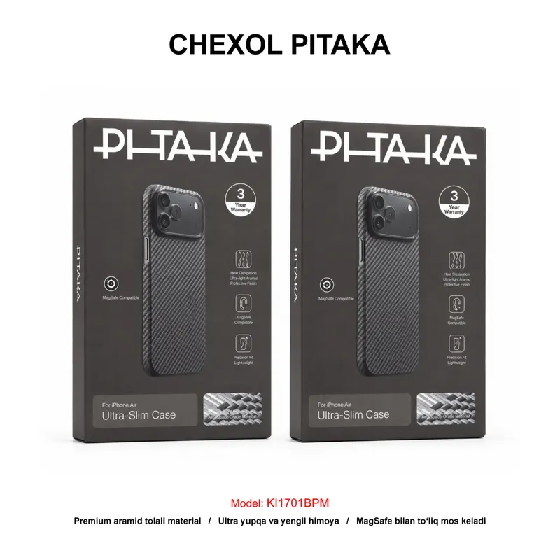 CHEXOL PITAKA ULTRA SLIM KI1701BPM IP17 PRO MAX BLACK/GREY