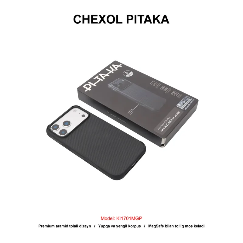 CHEXOL PITAKA PRO GUARD KI1701MGP IP17 PRO BLACK/GREY