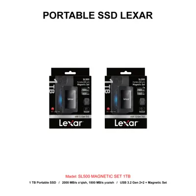 PORTABLE SSD LEXAR SL500 MAGNETIC SET 1TB