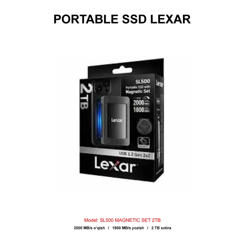 PORTABLE SSD LEXAR SL500 MAGNETIC SET 2TB