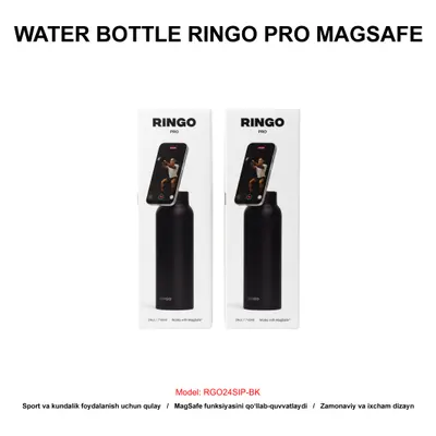 WATER BOTTLE RINGO PRO MAGSAFE RGO24SIP-BK 710ML BLACK