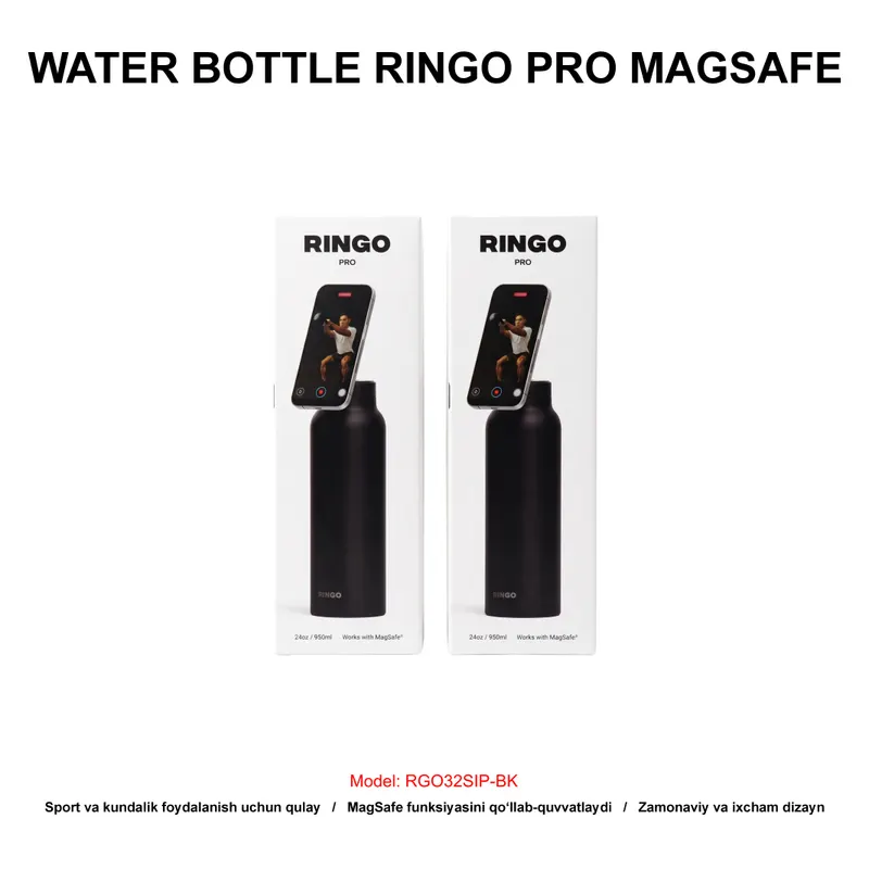 WATER BOTTLE RINGO PRO MAGSAFE RGO32SIP-BK 950ML BLACK