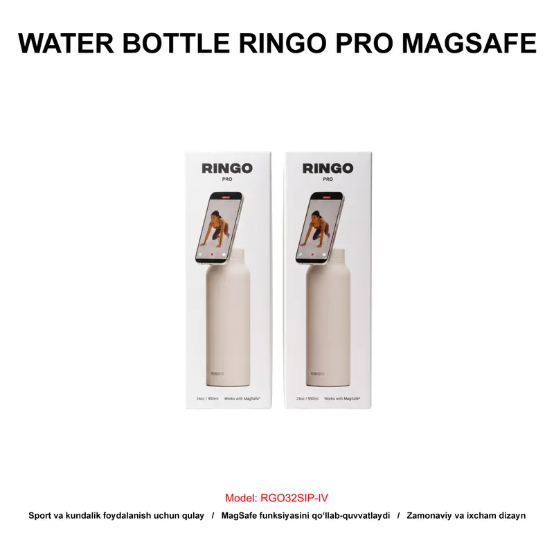 WATER BOTTLE RINGO PRO MAGSAFE RGO32SIP-IV 950ML IVORY