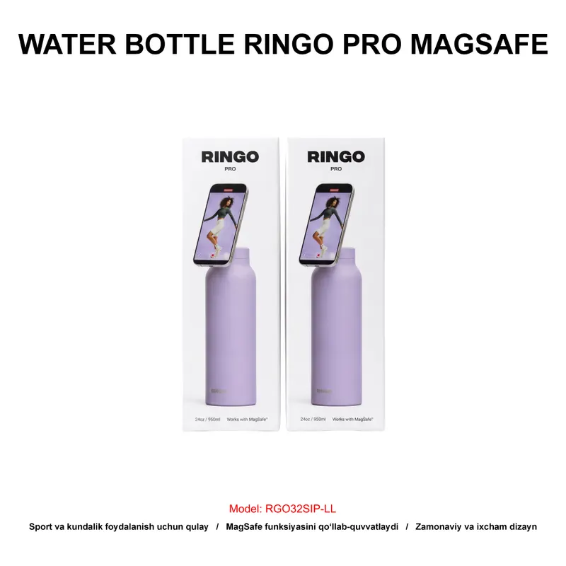 WATER BOTTLE RINGO PRO MAGSAFE RGO32SIP-LL 950ML LILAC