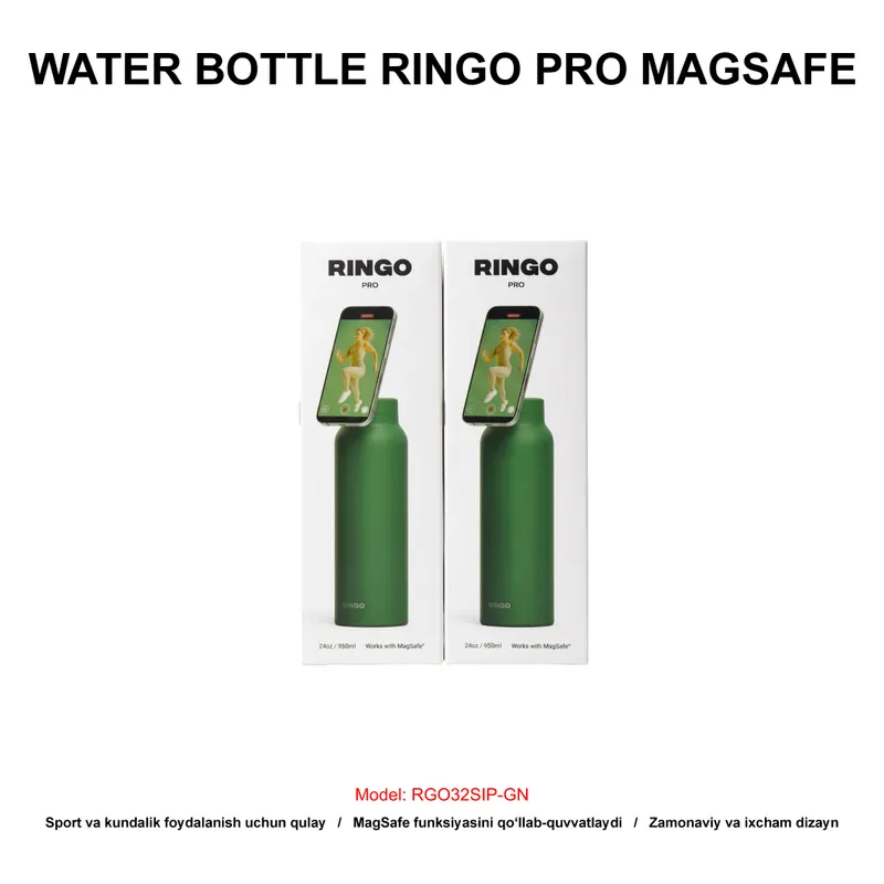 WATER BOTTLE RINGO PRO MAGSAFE RGO32SIP-GN 950ML GREEN