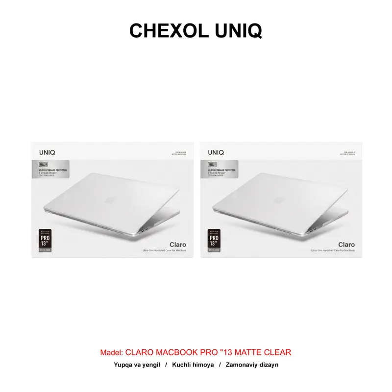 CHEXOL UNIQ CLARO MACBOOK PRO "13 MATTE CLEAR