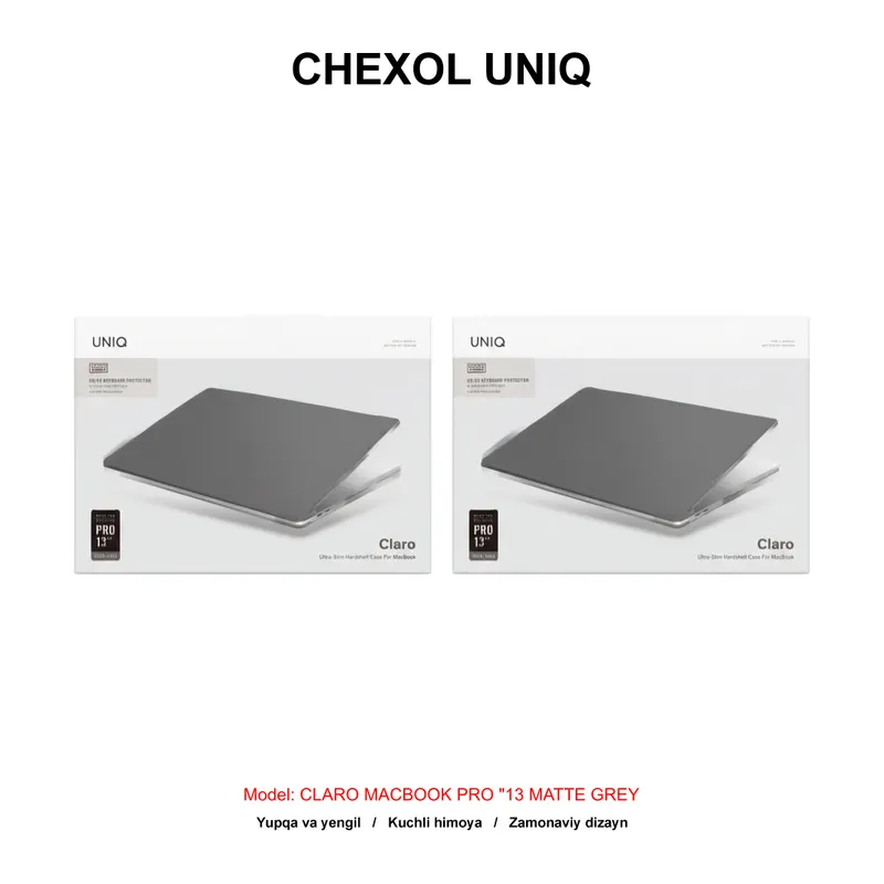 CHEXOL UNIQ CLARO MACBOOK PRO "13 MATTE GREY