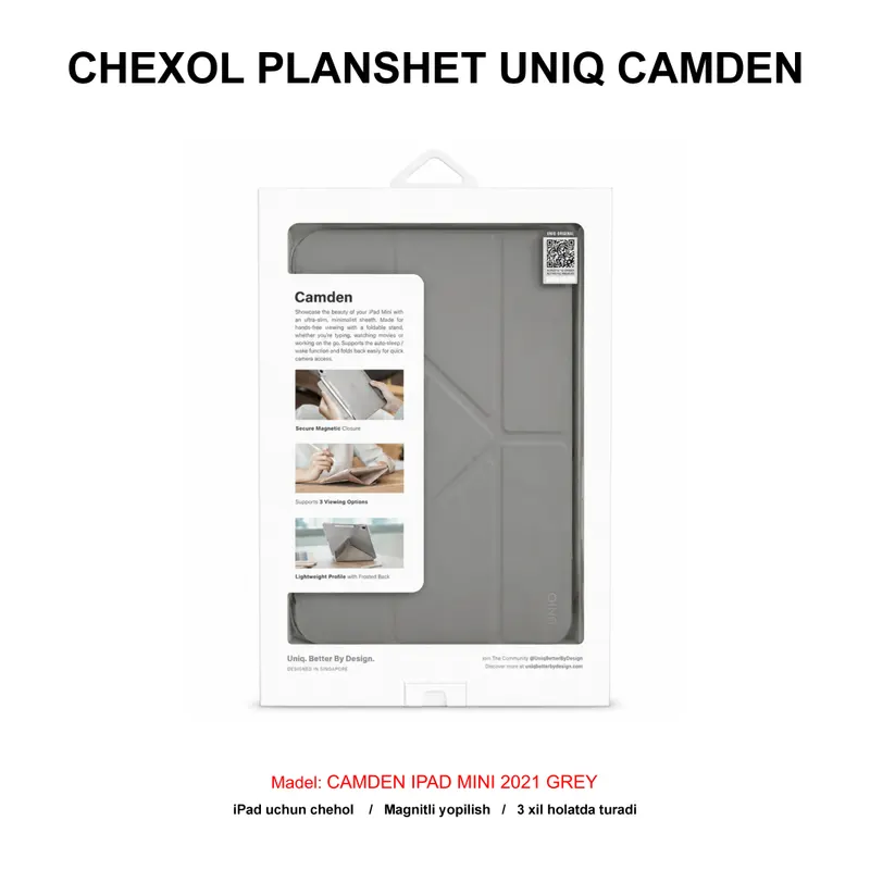 DUBAI CHEXOL PLANSHET UNIQ CAMDEN IPAD MINI 2021 GREY