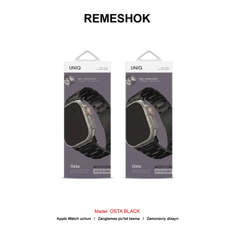 REMESHOK 42-44-45-49mm UNIQ OSTA BLACK