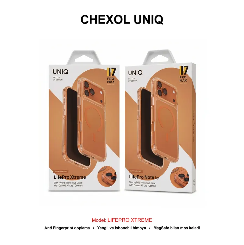 CHEXOL UNIQ LIFEPRO XTREME IP17 PRO FROST CLEAR/ORANGE