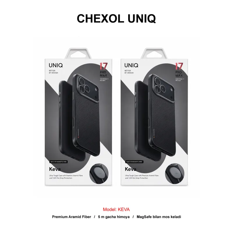 CHEXOL UNIQ KEVA IP17 PRO MAX CARBON BLACK