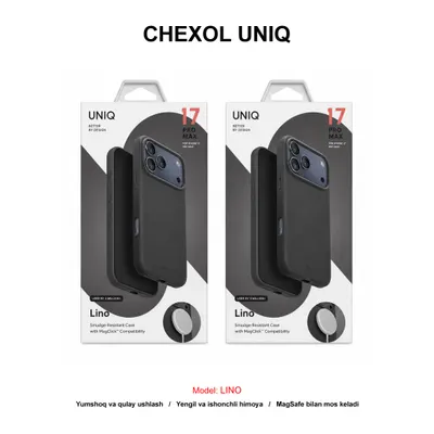 CHEXOL UNIQ LINO IP17 PRO MAX CHARCOAL GREY