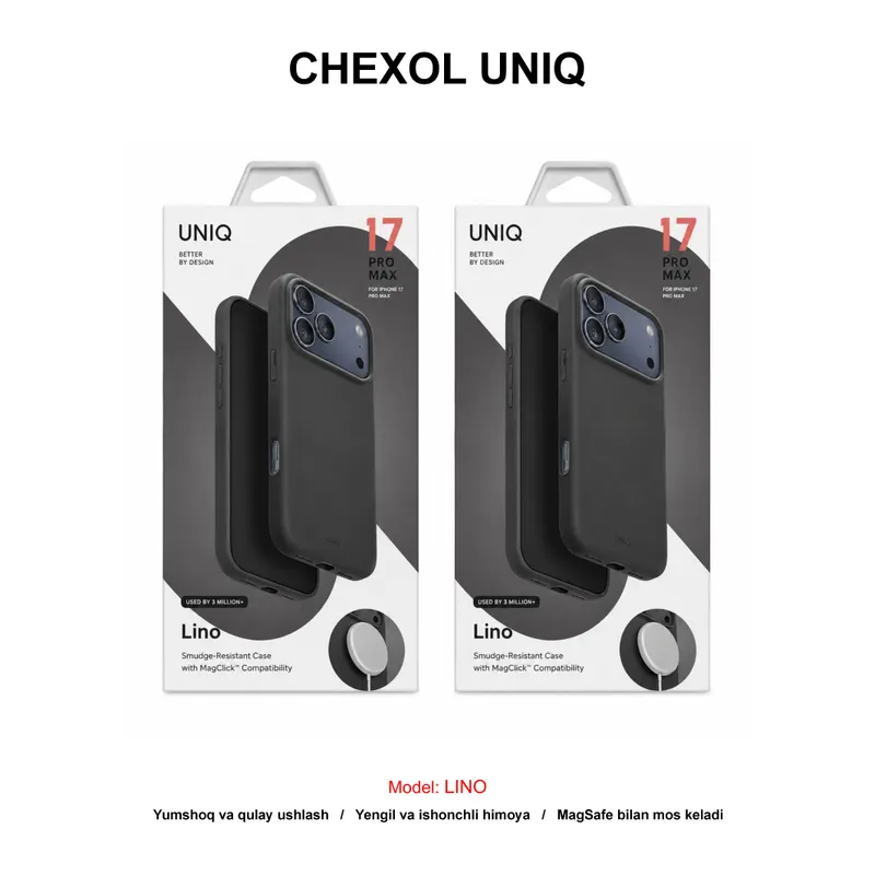 CHEXOL UNIQ LINO IP17 PRO MAX CHARCOAL GREY