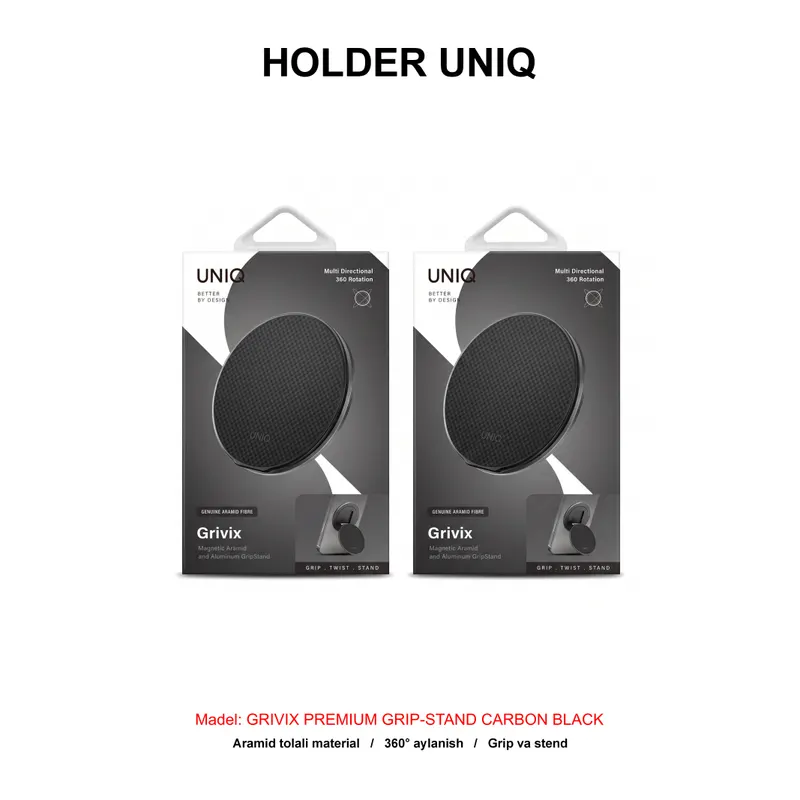 HOLDER UNIQ GRIVIX PREMIUM GRIP-STAND CARBON BLACK