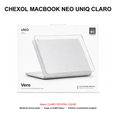 CHEXOL MACBOOK NEO UNIQ CLARO CRYSTAL CLEAR