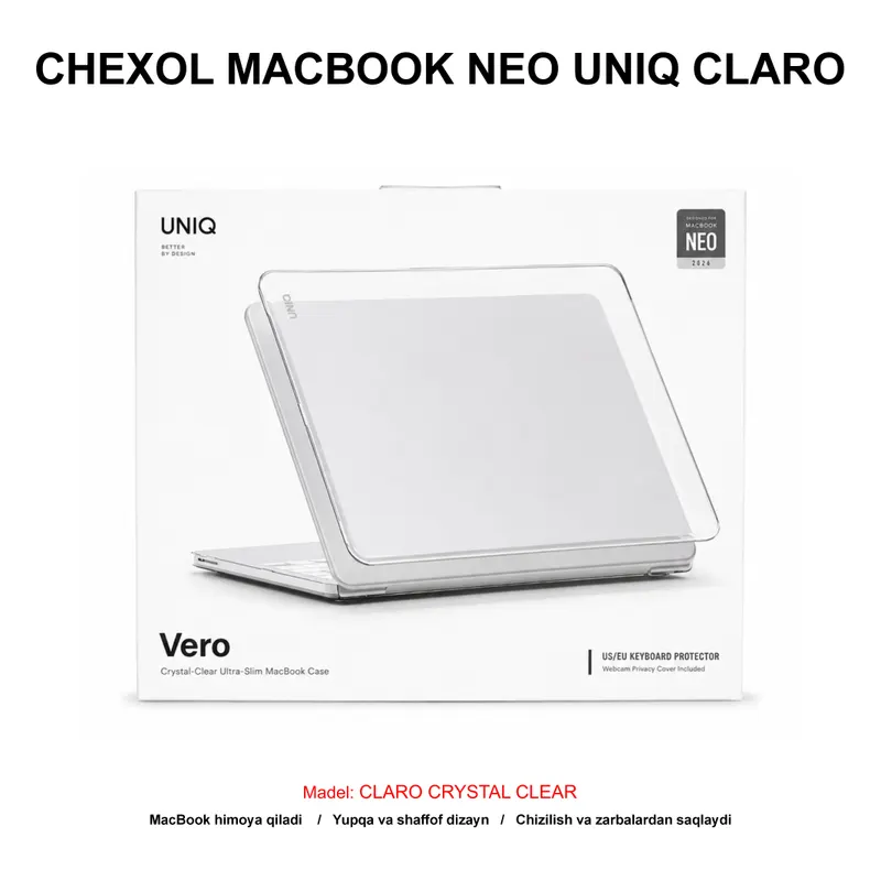 CHEXOL MACBOOK NEO UNIQ CLARO CRYSTAL CLEAR