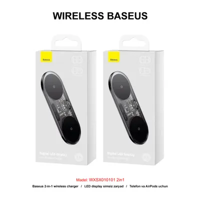 WIRELESS BASEUS WXSX010101 2in1 BLACK