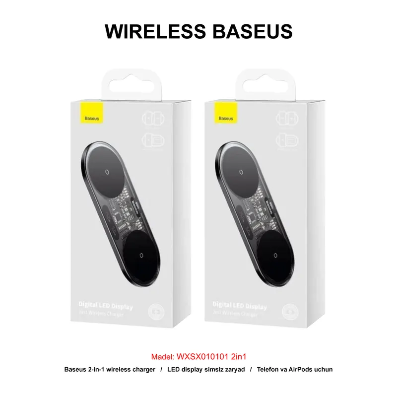 WIRELESS BASEUS WXSX010101 2in1 BLACK