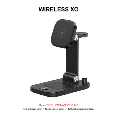 WIRELESS XO TK-23 15W MAGNETIC 4in1 BLACK