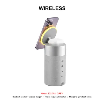 WIRELESS S02 3in1 GREY