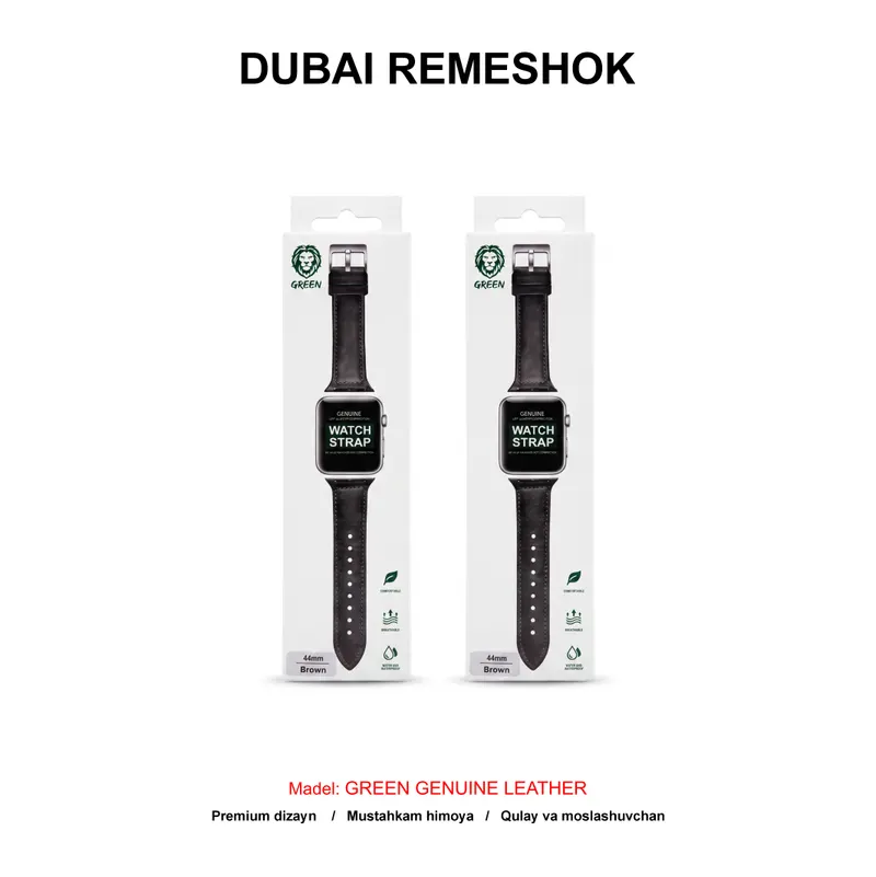 DUBAI REMESHOK 42-44mm GREEN GENUINE LEATHER
