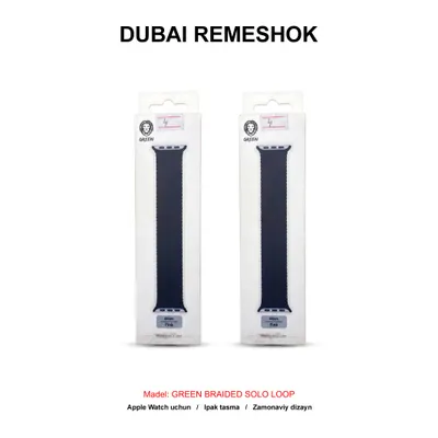 DUBAI REMESHOK 42-44mm GREEN BRAIDED SOLO LOOP