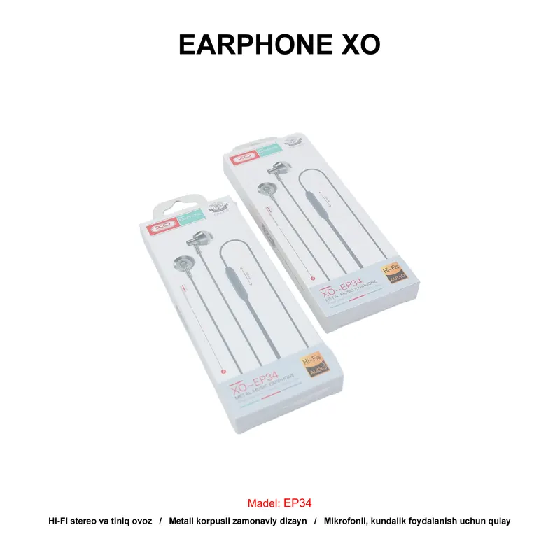 EARPHONE XO EP34 SILVER
